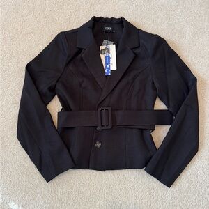 Cider Elegant Black Blazer with Belt